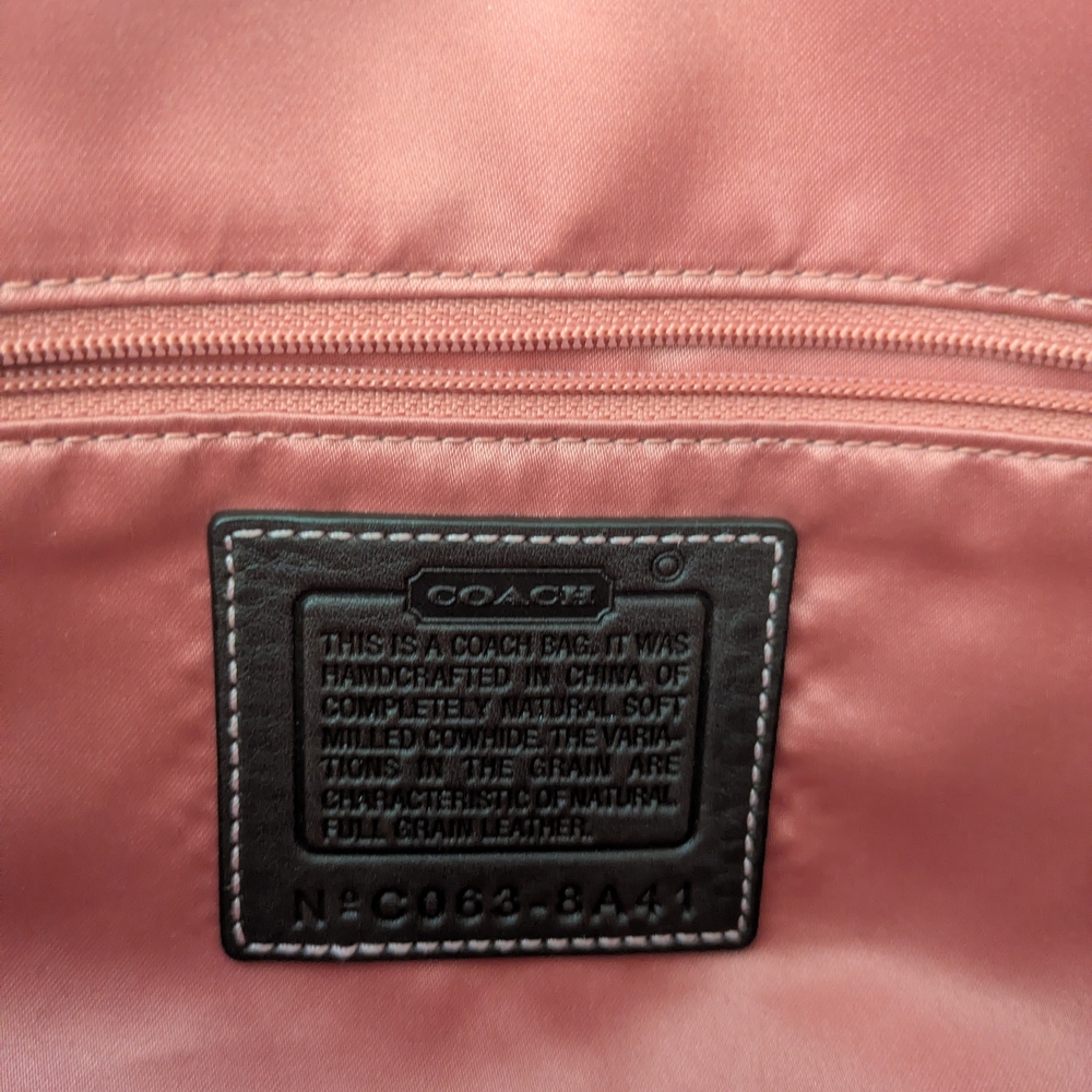 Coach Brown Leather Shoulder Bag, Tan Strap, Pink Interior/Stitching - NEW! 🩷 - Picture 3 of 13